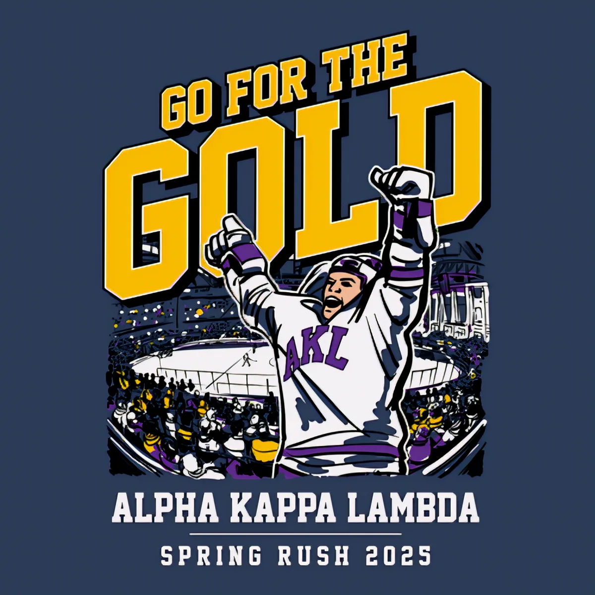 Alpha Kappa Lambda Go For The Gold Spring Rush 2025, back