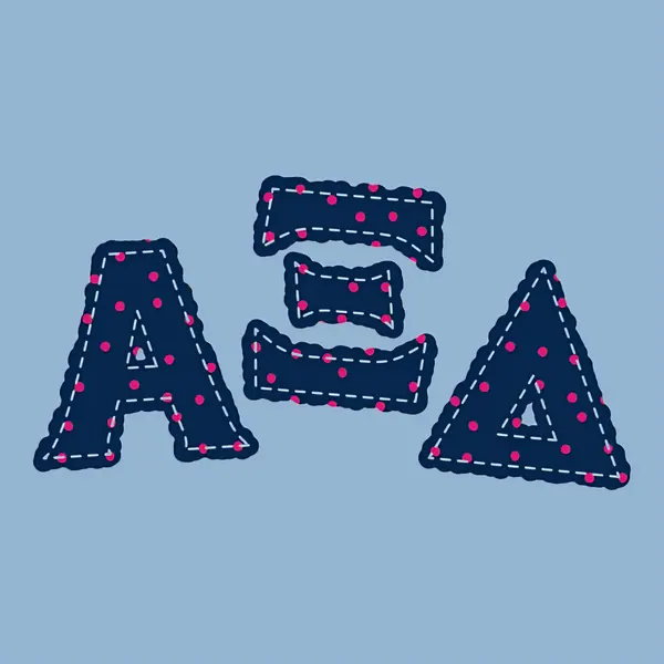 Alpha Xi Delta Stitched Letters