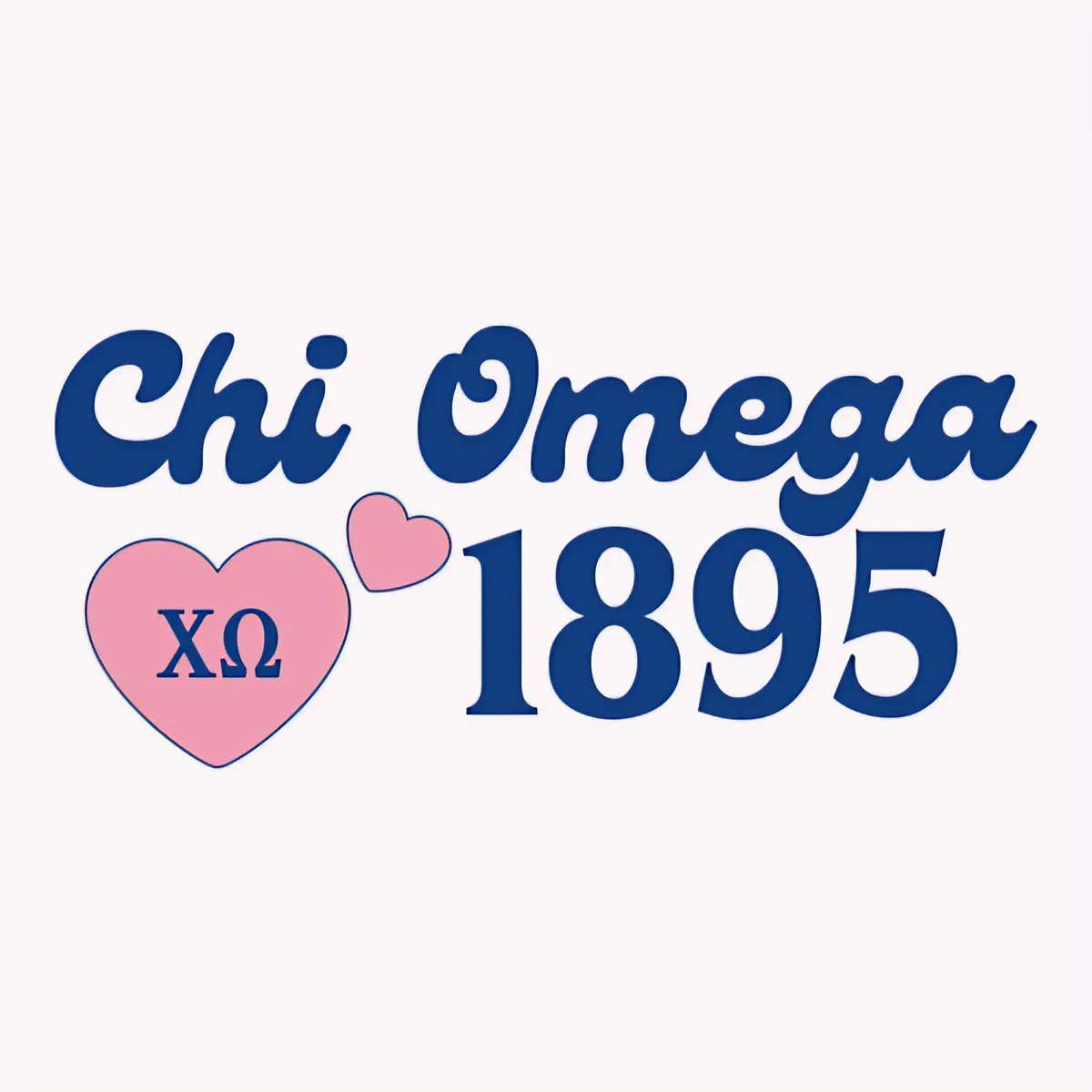 Chi Omega 1895 Hearts, front