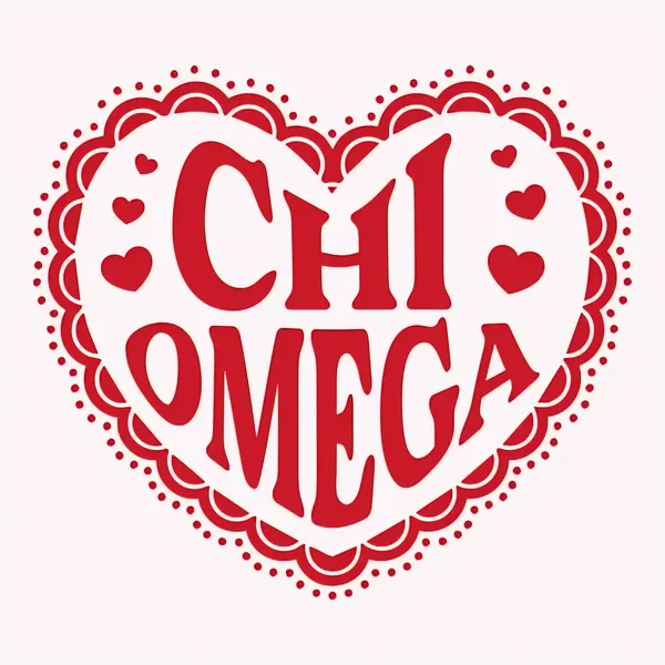 Chi Omega Heart Doily