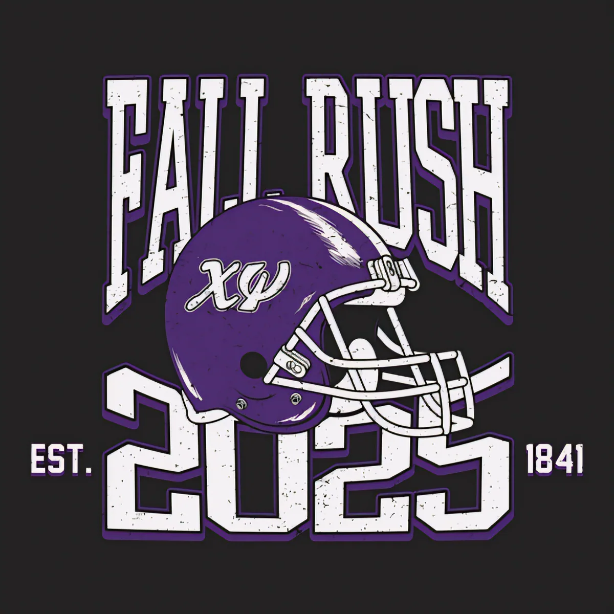 Chi Psi Fall Rush 2025 Helmet, front