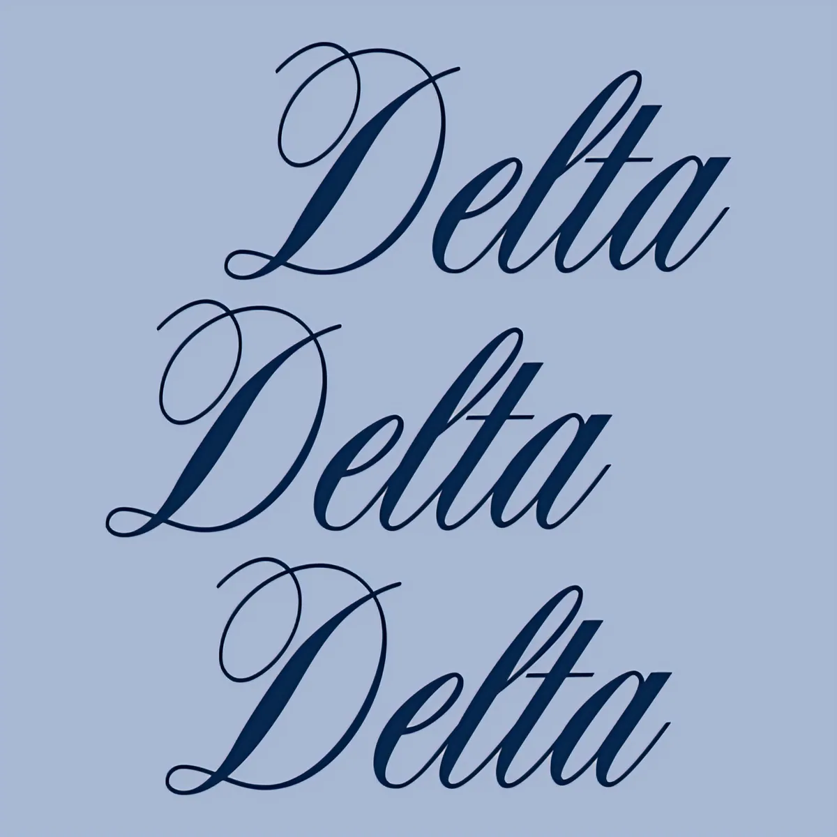 Delta Delta Delta Script, front