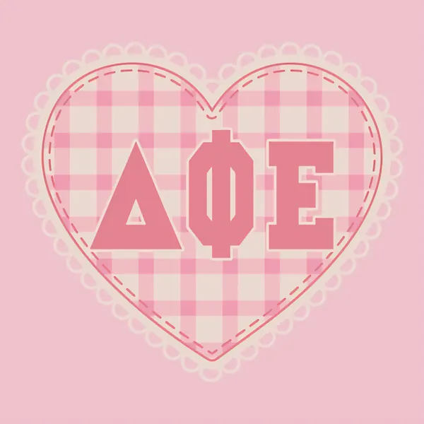 Delta Phi Epsilon Gingham Heart