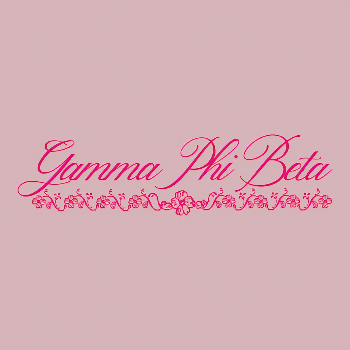 Gamma Phi Beta Script Pink, center chest