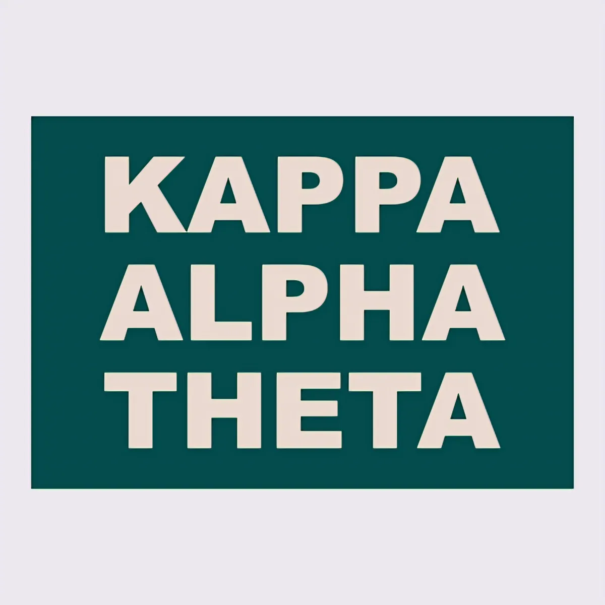 Kappa Alpha Theta Block Green, front