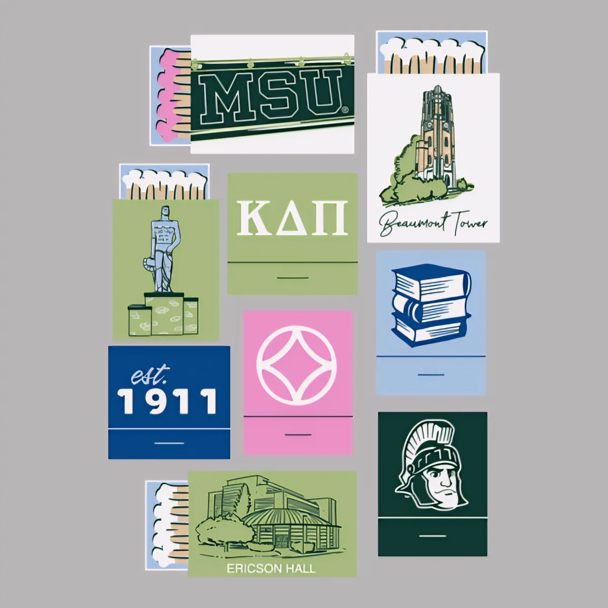 Kappa Delta Pi Michigan State Stamps, back