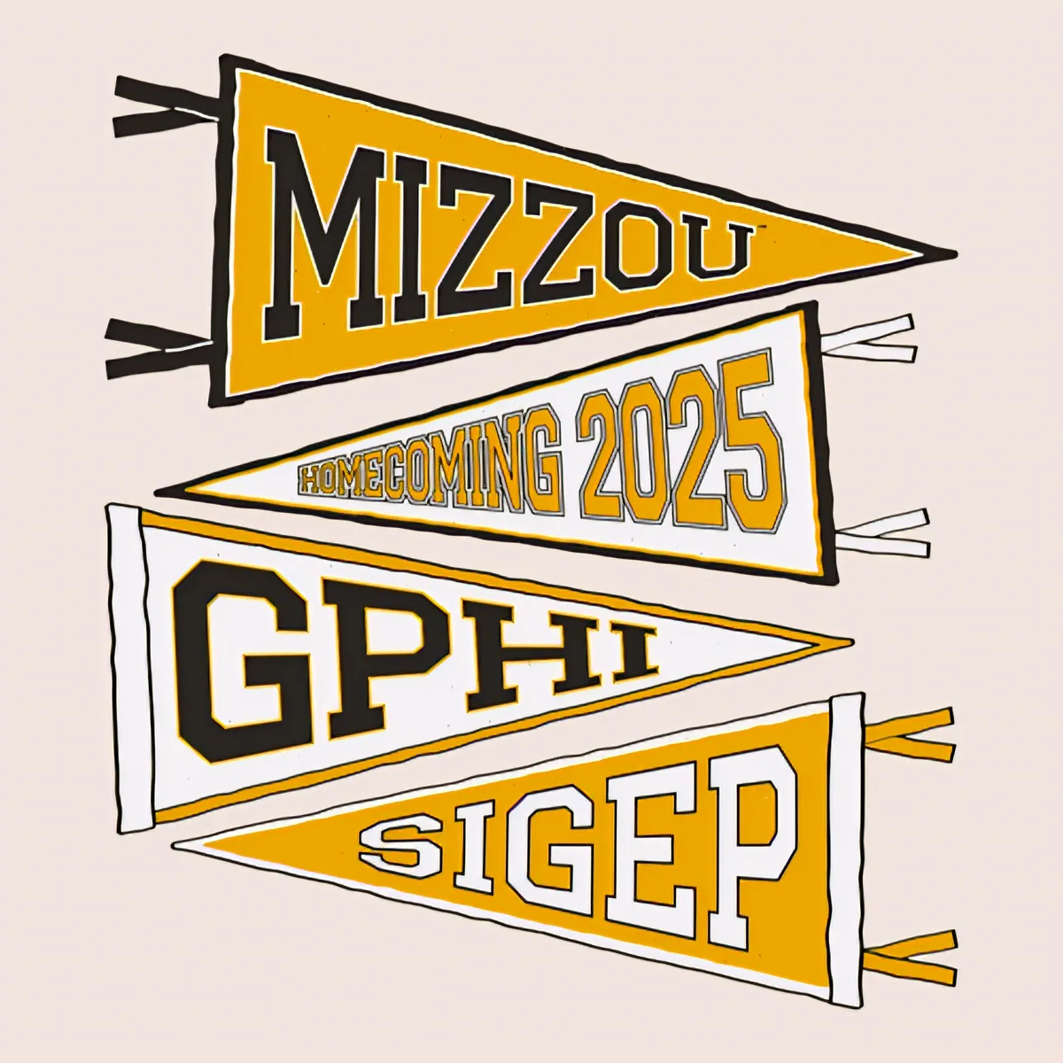 Mizzou Homecoming 2025 Pennants, back