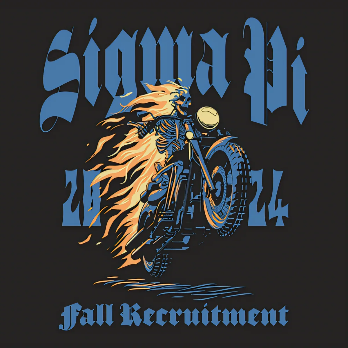Sigma Pi Fall Recruitment 2024 Motorcycle, back