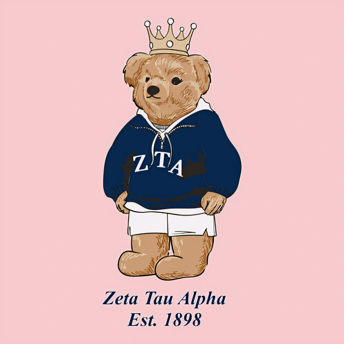 Zeta Tau Alpha Est 1898 Bear, back