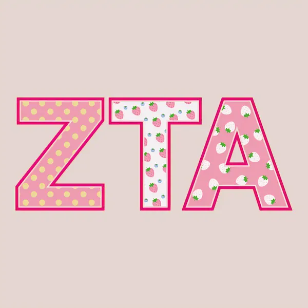 Zeta Tau Alpha Polka Dot Pink