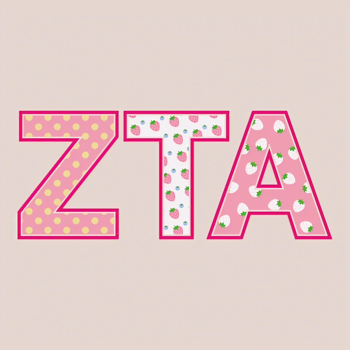 Zeta Tau Alpha Polka Dot Pink, leg